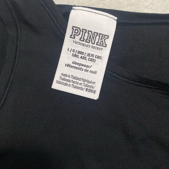 VS Pink Large thong body suit in black. High neckline with cutout back. NWOT - Picture 6 of 6